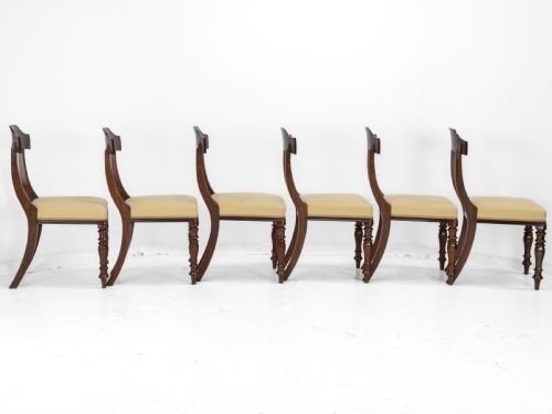VICTORIAN SET OF SIX MAHOGANY BAR BACK DINING CHAIRS WITH UPHOLSTERED SEATS CIRCA 1870 19TH CENTURY - ADDITIONAL PHOTO 4