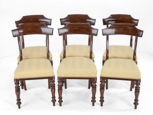 VICTORIAN SET OF SIX MAHOGANY BAR BACK DINING CHAIRS WITH UPHOLSTERED SEATS CIRCA 1870 19TH CENTURY - ADDITIONAL PHOTO 6
