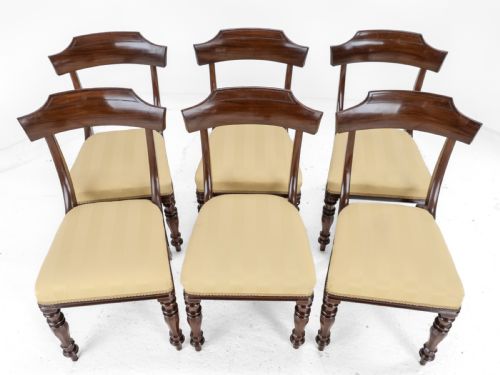 VICTORIAN SET OF SIX MAHOGANY BAR BACK DINING CHAIRS WITH UPHOLSTERED SEATS CIRCA 1870 19TH CENTURY - ADDITIONAL PHOTO 7