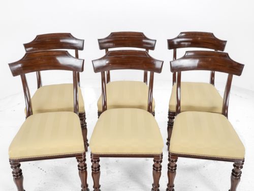 VICTORIAN SET OF SIX MAHOGANY BAR BACK DINING CHAIRS WITH UPHOLSTERED SEATS CIRCA 1870 19TH CENTURY - ADDITIONAL PHOTO 8