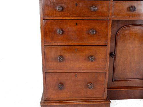 19TH CENTURY VICTORIAN MAHOGANY KNEEHOLE DESK CIRCA 1870 - ADDITIONAL PHOTO 17