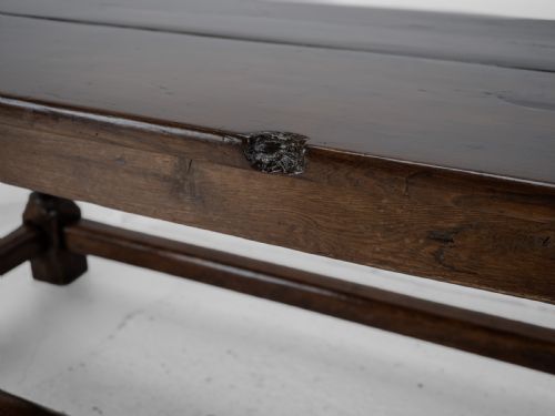 17TH CENTURY AND LATER OAK REFECTORY DINING TABLE CAROLEAN JACOBEAN STYLE COUNTRY FARMHOUSE KITCHEN 18TH CENTURY ELEMENTS - ADDITIONAL PHOTO 29