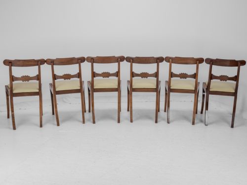 SET OF SIX REGENCY MAHOGANY BAR BACK DINING CHAIRS WITH SABRE LEGS CIRCA 1820 GEORGE IIIIV - ADDITIONAL PHOTO 5