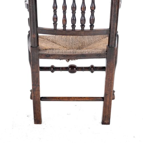 MID 19TH CENTURY ELM ASH LANCASHIRE RUSH SEAT COUNTRY ELBOW CHAIR CARVER ARMCHAIR VICTORIAN - ADDITIONAL PHOTO 11