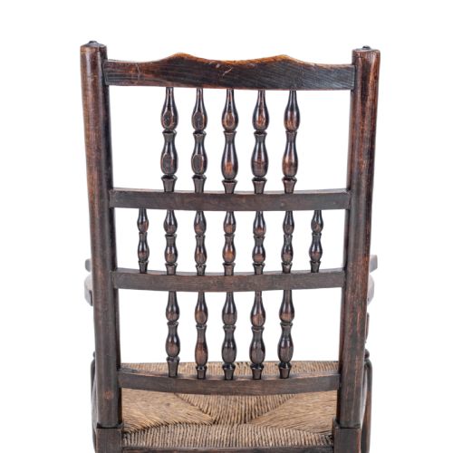 MID 19TH CENTURY ELM ASH LANCASHIRE RUSH SEAT COUNTRY ELBOW CHAIR CARVER ARMCHAIR VICTORIAN - ADDITIONAL PHOTO 12
