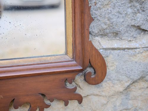 GEORGIAN CHIPPENDALE STYLE PARCELGILT MAHOGANY PIERGLASS MIRROR WITH HOHO BIRD FRETWORK LATE VICTORIAN C1900 - ADDITIONAL PHOTO 7