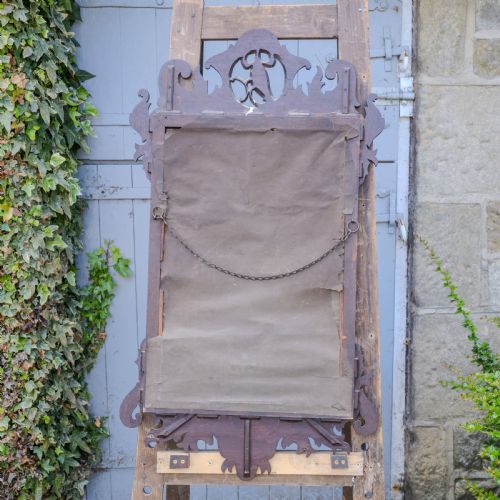 GEORGIAN CHIPPENDALE STYLE PARCELGILT MAHOGANY PIERGLASS MIRROR WITH HOHO BIRD FRETWORK LATE VICTORIAN C1900 - ADDITIONAL PHOTO 8
