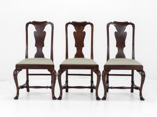 EDWARDIAN QUEEN ANNE STYLE SET OF 8 CARVED MAHOGANY DINING CHAIRS WITH CARVERS BY WARING GILLOW CIRCA 1905 GEORGIAN GEORGE I ARMCHAIR ELBOW CHAIRS - ADDITIONAL PHOTO 8