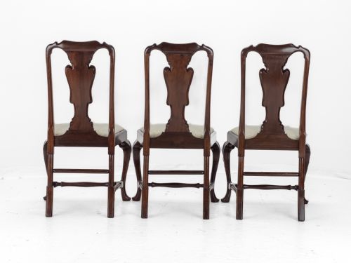 EDWARDIAN QUEEN ANNE STYLE SET OF 8 CARVED MAHOGANY DINING CHAIRS WITH CARVERS BY WARING GILLOW CIRCA 1905 GEORGIAN GEORGE I ARMCHAIR ELBOW CHAIRS - ADDITIONAL PHOTO 10