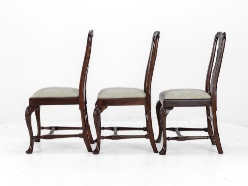 EDWARDIAN QUEEN ANNE STYLE SET OF 8 CARVED MAHOGANY DINING CHAIRS WITH CARVERS BY WARING GILLOW CIRCA 1905 GEORGIAN GEORGE I ARMCHAIR ELBOW CHAIRS - ADDITIONAL PHOTO 11