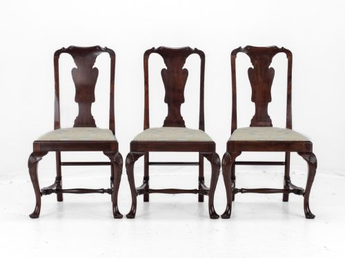 EDWARDIAN QUEEN ANNE STYLE SET OF 8 CARVED MAHOGANY DINING CHAIRS WITH CARVERS BY WARING GILLOW CIRCA 1905 GEORGIAN GEORGE I ARMCHAIR ELBOW CHAIRS - ADDITIONAL PHOTO 12