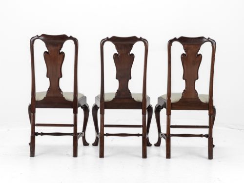 EDWARDIAN QUEEN ANNE STYLE SET OF 8 CARVED MAHOGANY DINING CHAIRS WITH CARVERS BY WARING GILLOW CIRCA 1905 GEORGIAN GEORGE I ARMCHAIR ELBOW CHAIRS - ADDITIONAL PHOTO 14