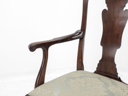 EDWARDIAN QUEEN ANNE STYLE SET OF 8 CARVED MAHOGANY DINING CHAIRS WITH CARVERS BY WARING GILLOW CIRCA 1905 GEORGIAN GEORGE I ARMCHAIR ELBOW CHAIRS - ADDITIONAL PHOTO 19