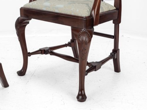 EDWARDIAN QUEEN ANNE STYLE SET OF 8 CARVED MAHOGANY DINING CHAIRS WITH CARVERS BY WARING GILLOW CIRCA 1905 GEORGIAN GEORGE I ARMCHAIR ELBOW CHAIRS - ADDITIONAL PHOTO 20
