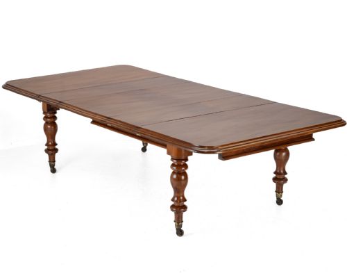 LARGE EARLY VICTORIAN 9FT MAHOGANY PULLOUT EXTENDING DINING TABLE CIRCA 1850 SEATS 10 TO 12 MID 19TH CENTURY - ADDITIONAL PHOTO 1