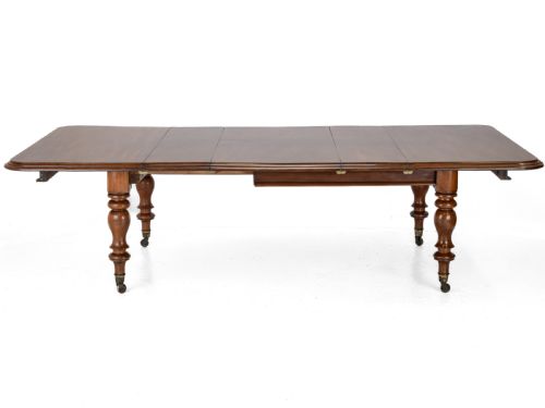 LARGE EARLY VICTORIAN 9FT MAHOGANY PULLOUT EXTENDING DINING TABLE CIRCA 1850 SEATS 10 TO 12 MID 19TH CENTURY - ADDITIONAL PHOTO 3