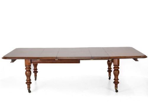 LARGE EARLY VICTORIAN 9FT MAHOGANY PULLOUT EXTENDING DINING TABLE CIRCA 1850 SEATS 10 TO 12 MID 19TH CENTURY - ADDITIONAL PHOTO 11