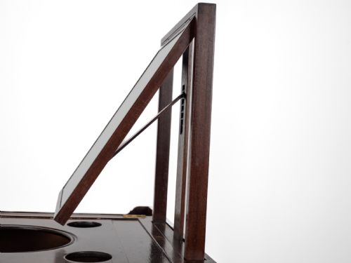GEORGIAN MAHOGANY AND BOXWOOD INLAID GENTLEMANS WASHSTAND LATE 18TH CENTURY GEORGE III FOLDING TOP MIRROR TAMBOUR CABINET COMMODE - ADDITIONAL PHOTO 15