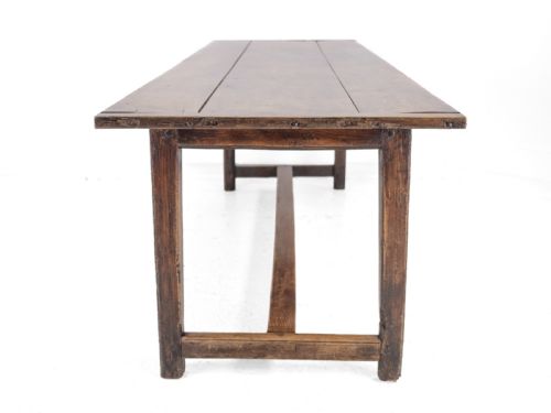 LARGE EARLY 19TH CENTURY FRENCH FARMHOUSE REFECTORY DINING TABLE PEAR WOOD ELM 10 SEATER 8 FT LONG RUSTIC COUNTRY KITCHEN - ADDITIONAL PHOTO 9