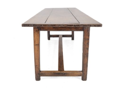 LARGE EARLY 19TH CENTURY FRENCH FARMHOUSE REFECTORY DINING TABLE PEAR WOOD ELM 10 SEATER 8 FT LONG RUSTIC COUNTRY KITCHEN - ADDITIONAL PHOTO 10