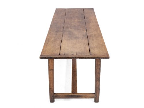LARGE EARLY 19TH CENTURY FRENCH FARMHOUSE REFECTORY DINING TABLE PEAR WOOD ELM 10 SEATER 8 FT LONG RUSTIC COUNTRY KITCHEN - ADDITIONAL PHOTO 13