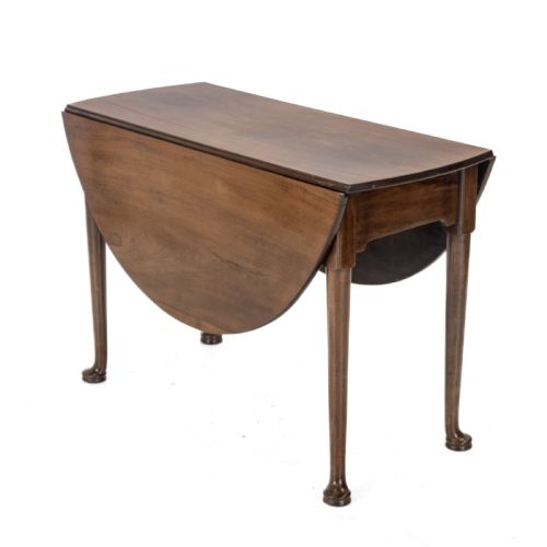 GEORGE II MID 18TH CENTURY MAHOGANY OVAL DROPLEAF GATELEG DINING TABLE GEORGIAN PAD FOOT OCCASIONAL CIRCA 1750 - ADDITIONAL PHOTO 1