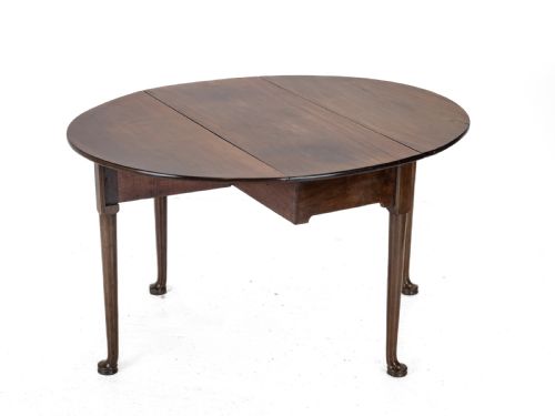 GEORGE II MID 18TH CENTURY MAHOGANY OVAL DROPLEAF GATELEG DINING TABLE GEORGIAN PAD FOOT OCCASIONAL CIRCA 1750 - ADDITIONAL PHOTO 10