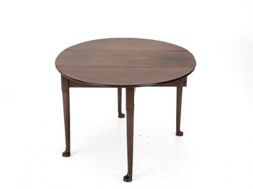 GEORGE II MID 18TH CENTURY MAHOGANY OVAL DROPLEAF GATELEG DINING TABLE GEORGIAN PAD FOOT OCCASIONAL CIRCA 1750 - ADDITIONAL PHOTO 11