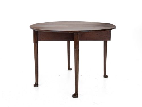 GEORGE II MID 18TH CENTURY MAHOGANY OVAL DROPLEAF GATELEG DINING TABLE GEORGIAN PAD FOOT OCCASIONAL CIRCA 1750 - ADDITIONAL PHOTO 12