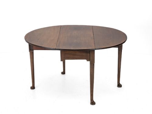 GEORGE II MID 18TH CENTURY MAHOGANY OVAL DROPLEAF GATELEG DINING TABLE GEORGIAN PAD FOOT OCCASIONAL CIRCA 1750 - ADDITIONAL PHOTO 13