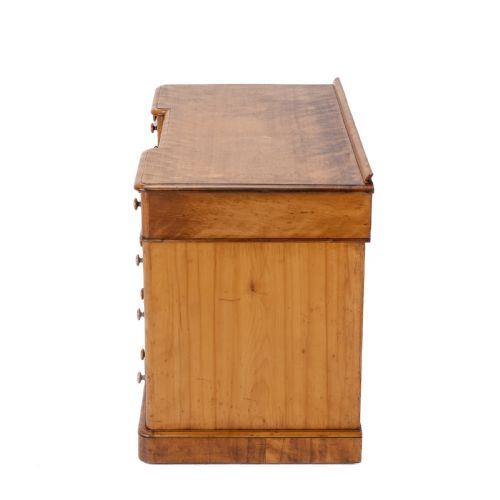 HEAL SON SATINWOOD INVERTED BREAKFRONT PEDESTAL DESK LATE 19TH CENTURY - ADDITIONAL PHOTO 12