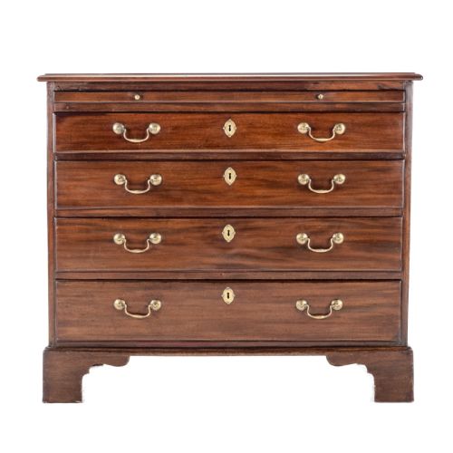 GEORGE II MAHOGANY BACHELORS CHEST OF DRAWERS WITH BRUSHING SLIDE C1750 GEORGIAN - ADDITIONAL PHOTO 3