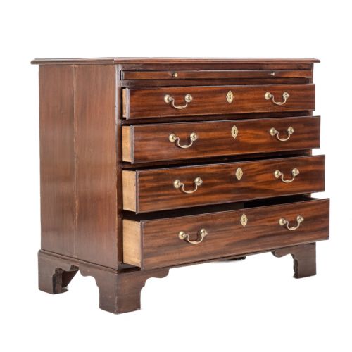 GEORGE II MAHOGANY BACHELORS CHEST OF DRAWERS WITH BRUSHING SLIDE C1750 GEORGIAN - ADDITIONAL PHOTO 6