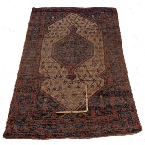 ANTIQUE HAMADAN RUG WEST PERSIAN HANDWOVEN WOOL CARPET CIRCA 1920 7' 4'4 - ADDITIONAL PHOTO 7