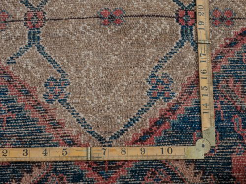 ANTIQUE HAMADAN RUG WEST PERSIAN HANDWOVEN WOOL CARPET CIRCA 1920 7' 4'4 - ADDITIONAL PHOTO 8