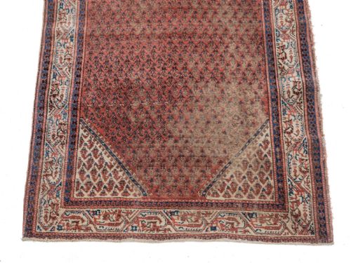 ANTIQUE WEST PERSIAN MIR SERABAND RUG HANDWOVEN WOOL LATE 19TH CENTURY DISTRESSED PATINA 4'10 3'5 - ADDITIONAL PHOTO 2
