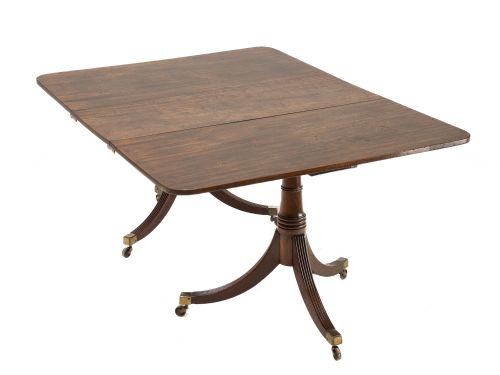 LATE 18TH CENTURY GEORGE III MAHOGANY TWIN PEDESTAL EXTENDING DINING TABLE GEORGIAN - ADDITIONAL PHOTO 1