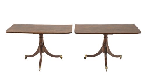 LATE 18TH CENTURY GEORGE III MAHOGANY TWIN PEDESTAL EXTENDING DINING TABLE GEORGIAN - ADDITIONAL PHOTO 6