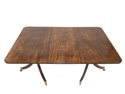 LATE 18TH CENTURY GEORGE III MAHOGANY TWIN PEDESTAL EXTENDING DINING TABLE GEORGIAN - ADDITIONAL PHOTO 7