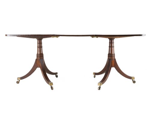 LATE 18TH CENTURY GEORGE III MAHOGANY TWIN PEDESTAL EXTENDING DINING TABLE GEORGIAN - ADDITIONAL PHOTO 8