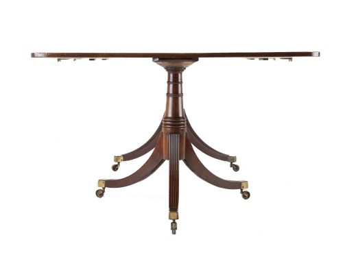 LATE 18TH CENTURY GEORGE III MAHOGANY TWIN PEDESTAL EXTENDING DINING TABLE GEORGIAN - ADDITIONAL PHOTO 9