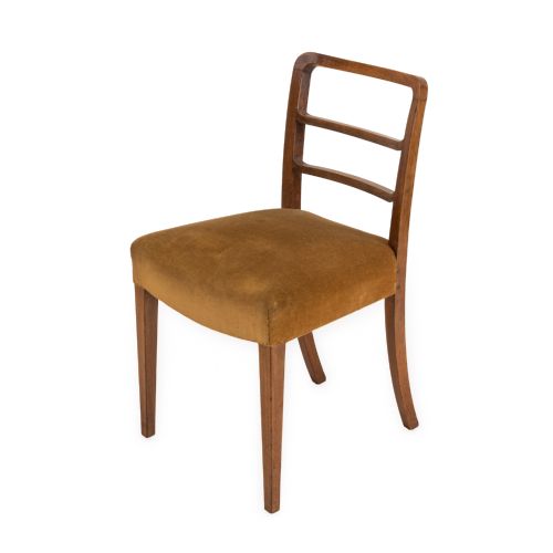PAIR OF ENGLISH ART DECO SOLID MAHOGANY DINING CHAIRS C1935 - ADDITIONAL PHOTO 2