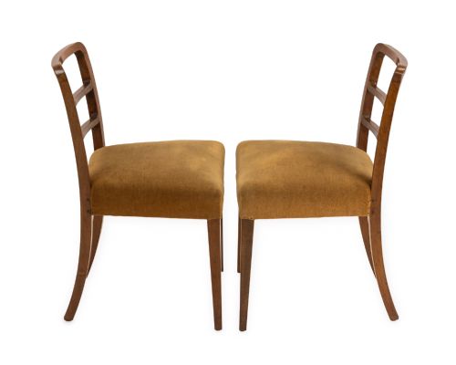 PAIR OF ENGLISH ART DECO SOLID MAHOGANY DINING CHAIRS C1935 - ADDITIONAL PHOTO 9