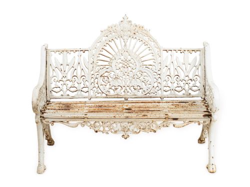 VICTORIAN CAST IRON GARDEN BENCH ORNATE DECORATION ORIGINAL PAINTED FINISH C18801900 - ADDITIONAL PHOTO 1
