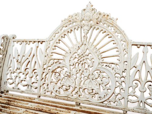 VICTORIAN CAST IRON GARDEN BENCH ORNATE DECORATION ORIGINAL PAINTED FINISH C18801900 - ADDITIONAL PHOTO 3