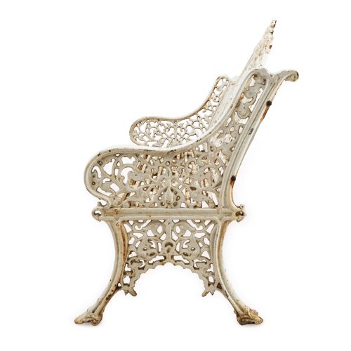 VICTORIAN CAST IRON GARDEN BENCH ORNATE DECORATION ORIGINAL PAINTED FINISH C18801900 - ADDITIONAL PHOTO 7
