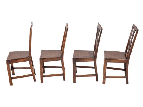SET OF FOUR GEORGIAN ELM CHIPPENDALE COUNTRY DINING CHAIRS GEORGE III LATE 18TH CENTURY - ADDITIONAL PHOTO 6