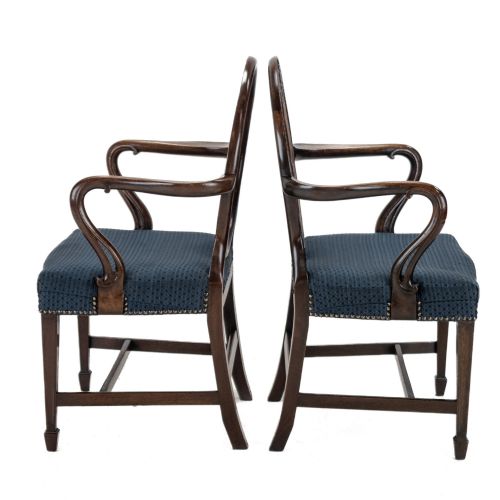 PAIR OF LATE 19THCENTURY MAHOGANY HEPPLEWHITESTYLE ARMCHAIRS CARVERS C1870 - ADDITIONAL PHOTO 3
