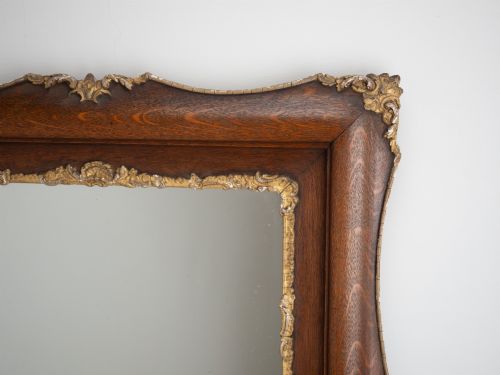 FRENCH ROCOCO REVIVAL OAK AND GILT GESSO WALL MIRROR CIRCA 18701890 LATE 19TH CENTURY LOUIS XV REVIVAL - ADDITIONAL PHOTO 3