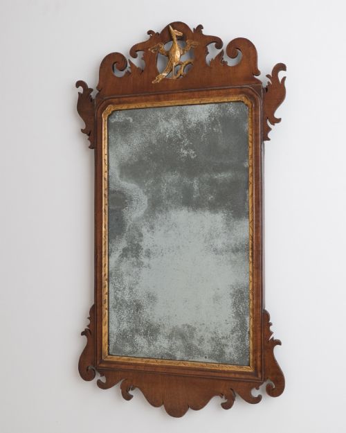 GEORGIAN CHIPPENDALE PERIOD MAHOGANY FRETWORK PIER MIRROR WITH GILT HOHO BIRD C1760 GEORGE III MID18TH CENTURY - ADDITIONAL PHOTO 4
